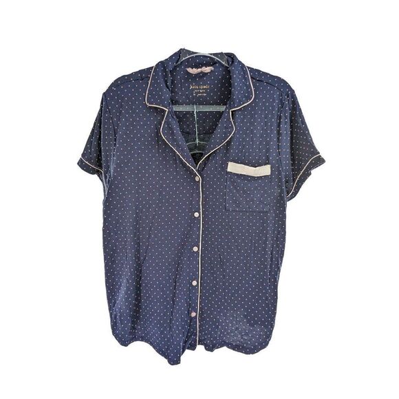 Kate Spade Women Blue Polka Dots Button-Up Shirt & Short Sleep Set Size 2X - Picture 3 of 8